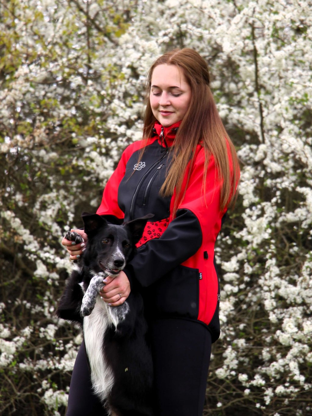 Ladies training jacket red all year round 4dox