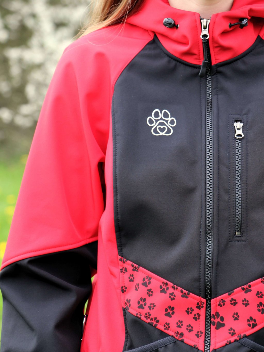 Ladies training jacket red all year round 4dox