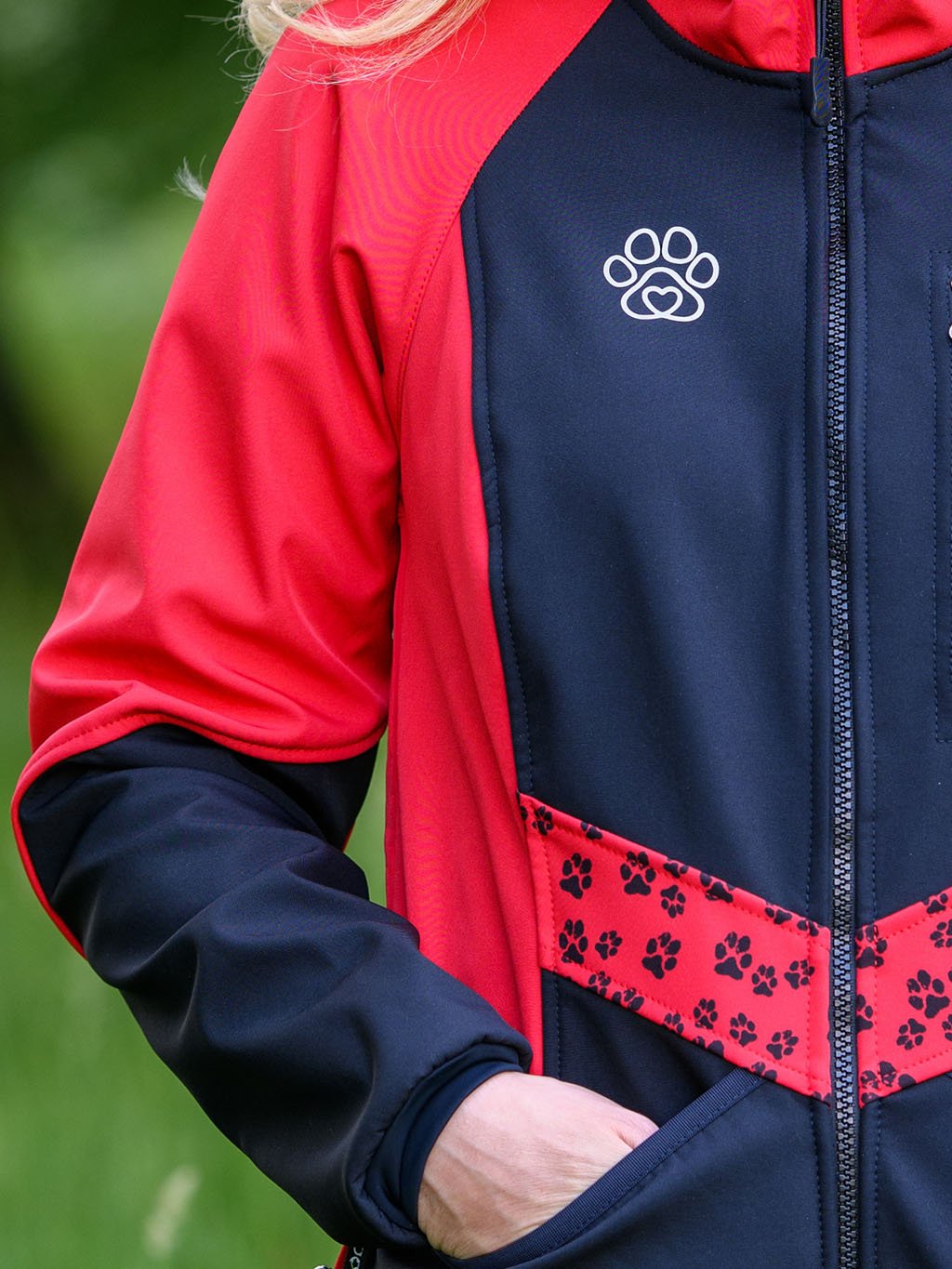 Ladies training jacket red all year round 4dox