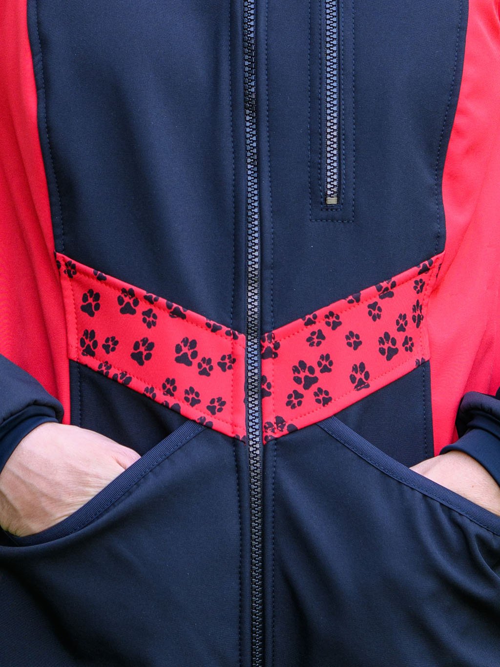 Ladies training jacket red all year round 4dox