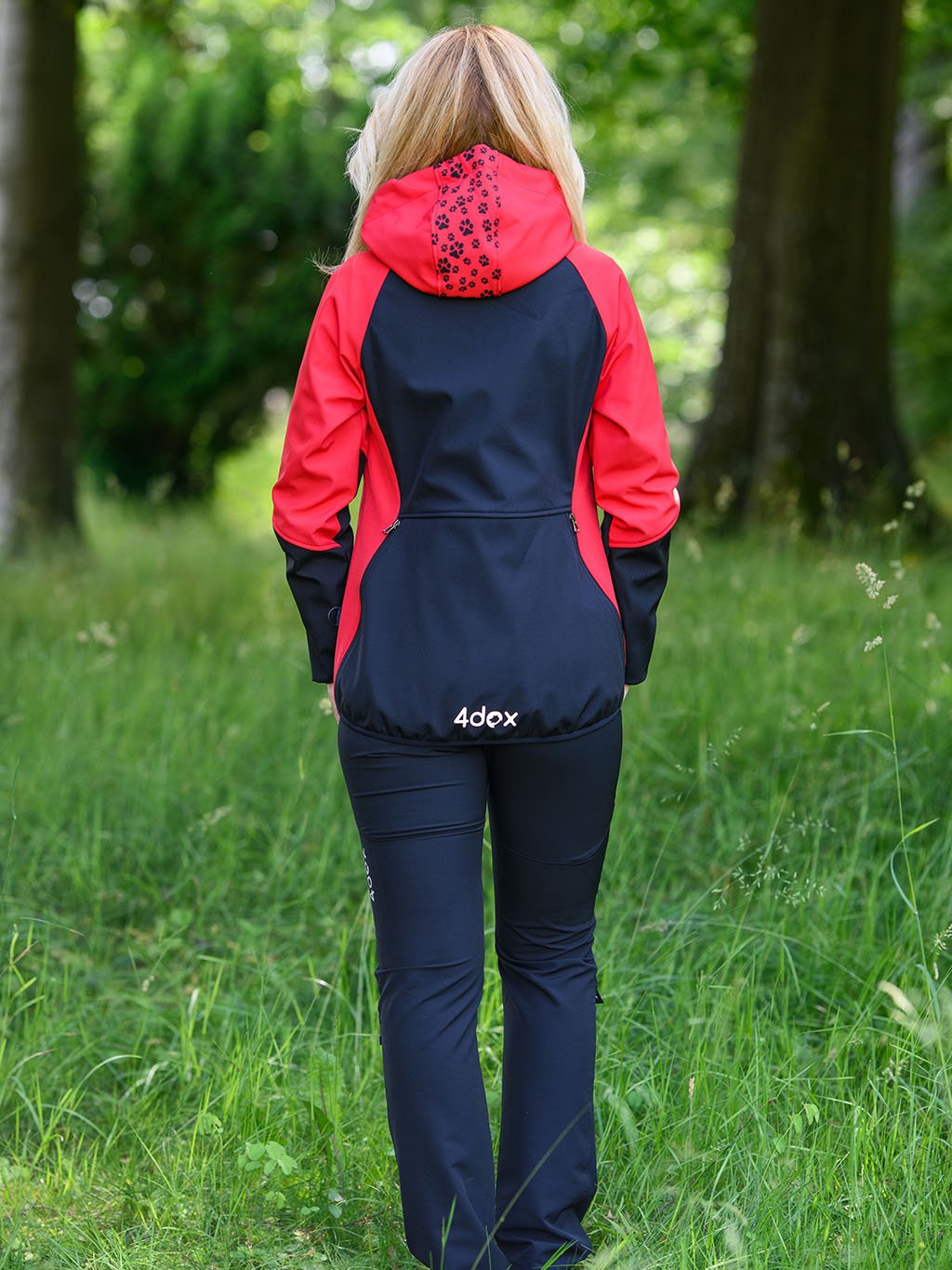 Ladies training jacket red all year round 4dox