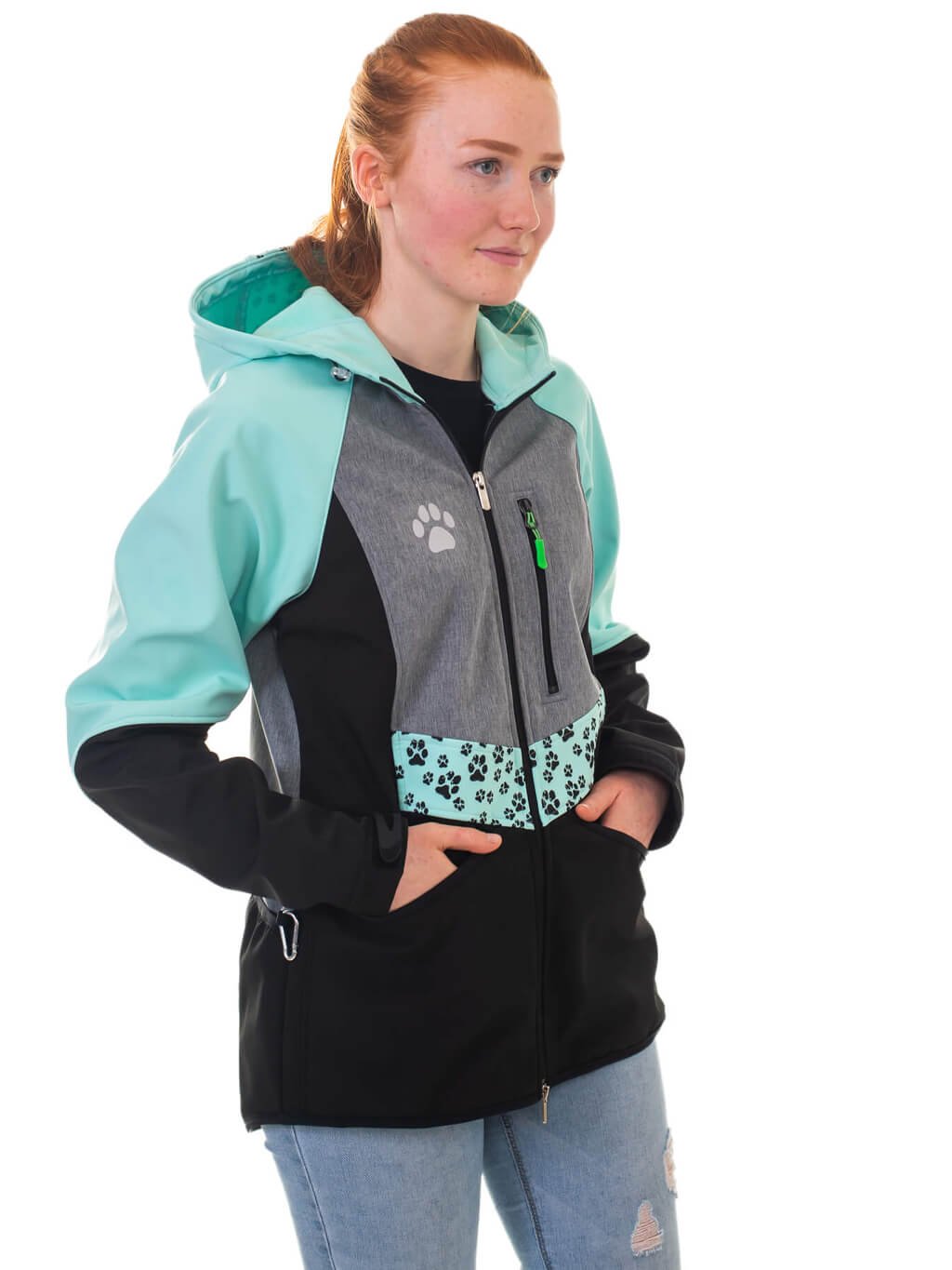 Women's training jacket mint all-year round