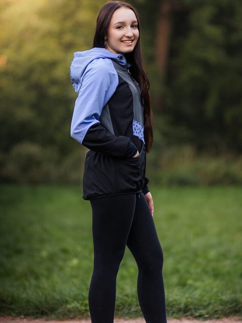 Ladies training jacket periwinkle all year 4dox