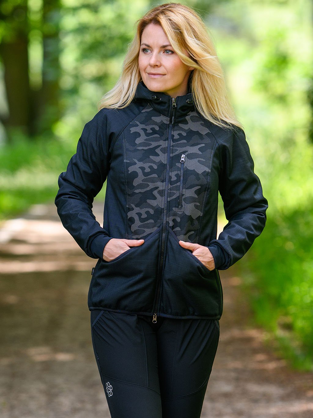 Dames trainingsjas reflecterend camouflage 4dox