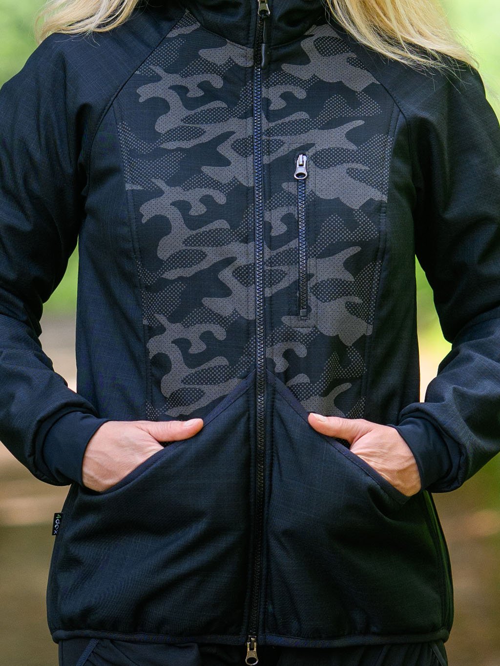 Women's training jacket reflective camouflage