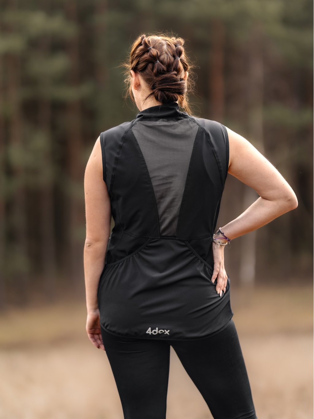 Dames Mesh zomer bodywarmer 4dox - zwart