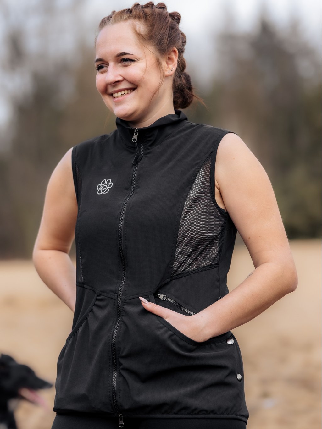 Dames Mesh zomer bodywarmer 4dox - zwart