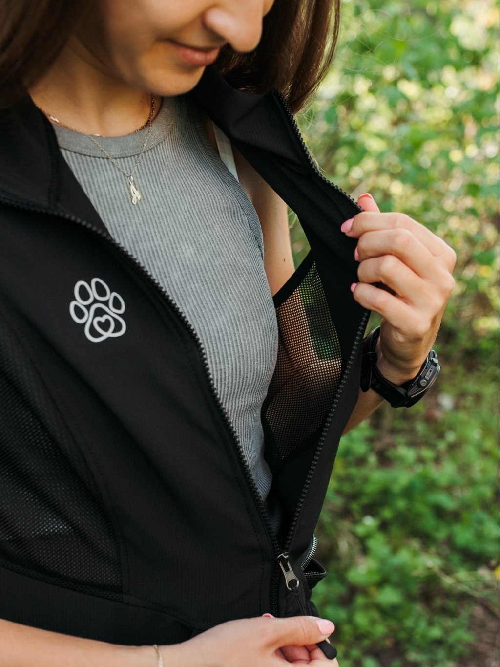Dames Mesh zomer bodywarmer 4dox - zwart