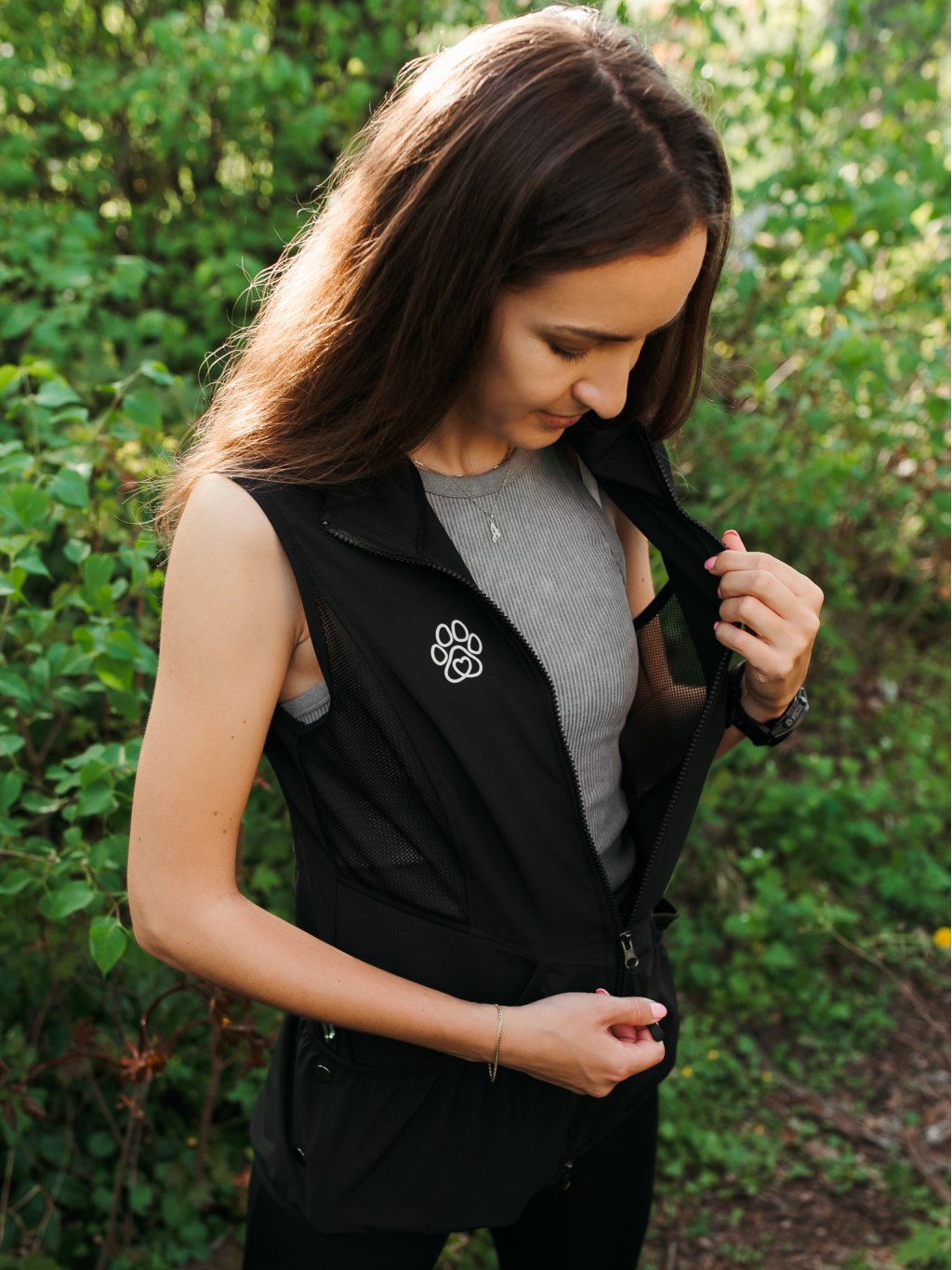 Dames Mesh zomer bodywarmer 4dox - zwart