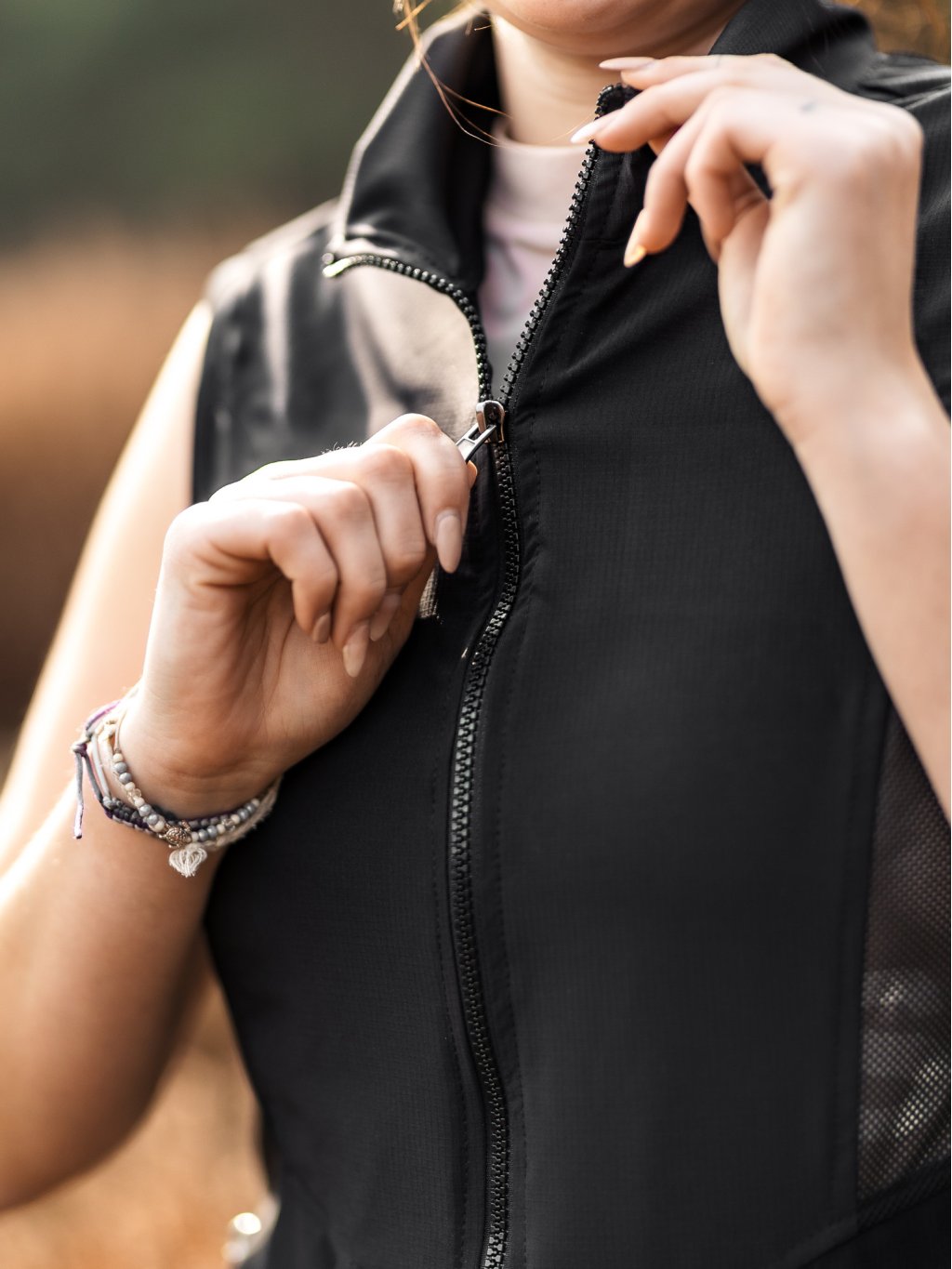 Dames Mesh zomer bodywarmer 4dox - zwart