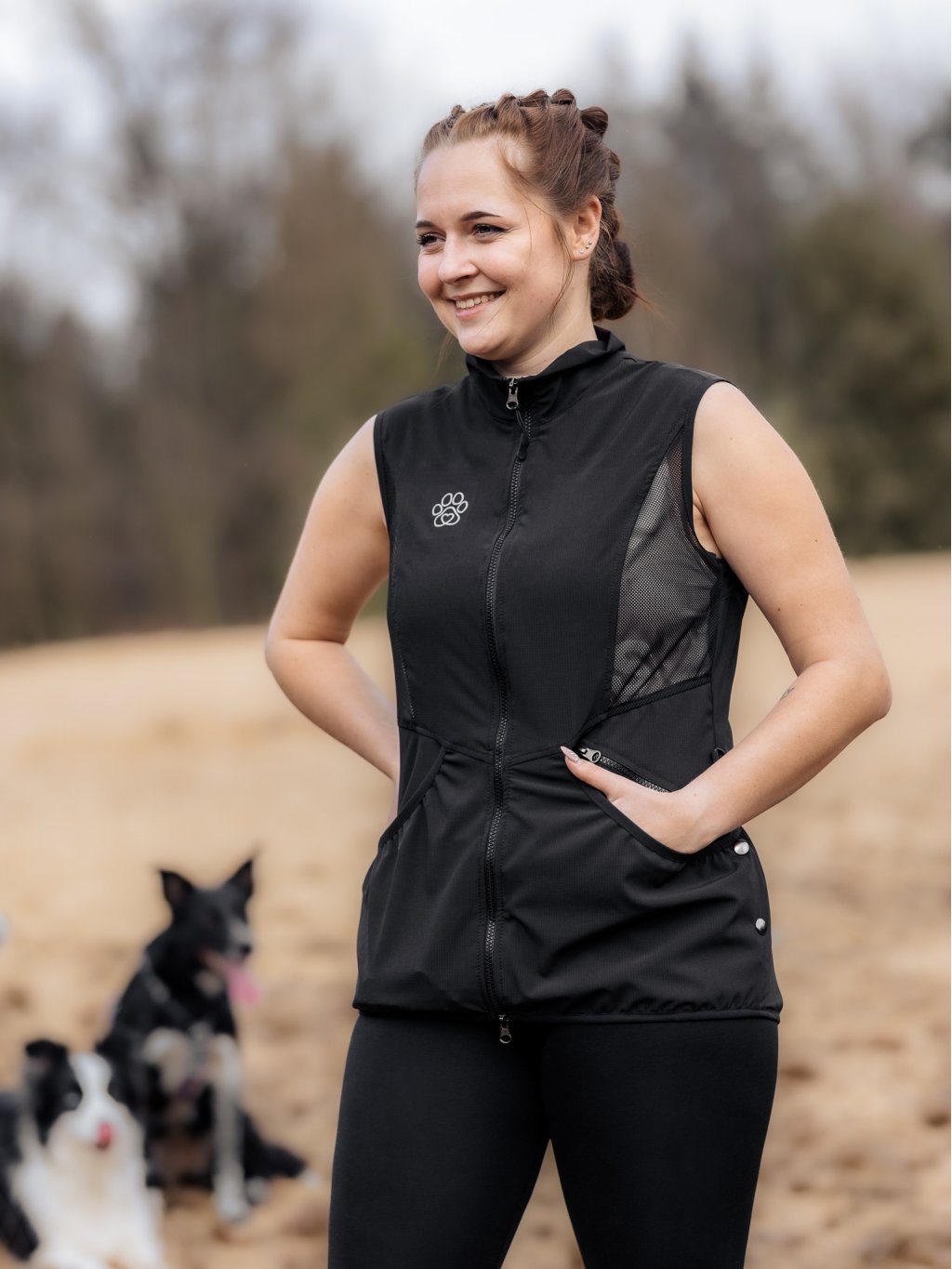 Dames Mesh zomer bodywarmer 4dox - zwart