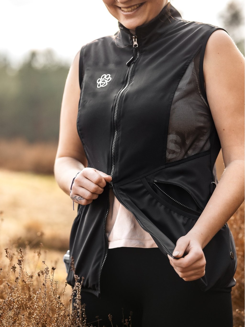 Dames Mesh zomer bodywarmer 4dox - zwart