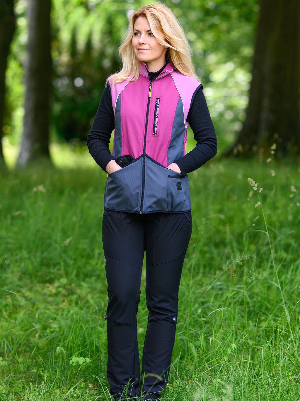 Women's training vest - RASPBERRY-LAVENDER