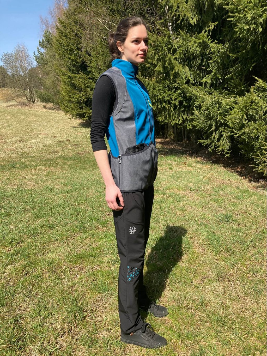 Women's training waistcoat - TEAL-ANTHRACITE