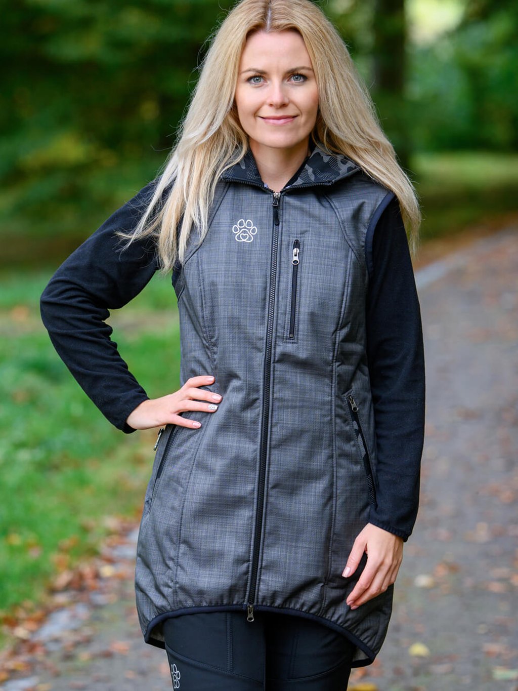 Lange bodywarmer winter - antraciet 4dox