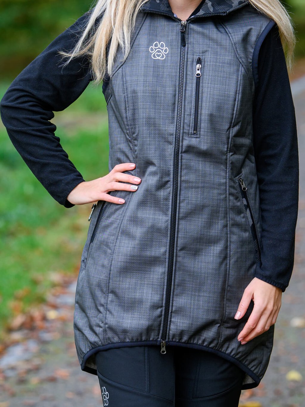 Training long winter vest - anthrazite 4dox