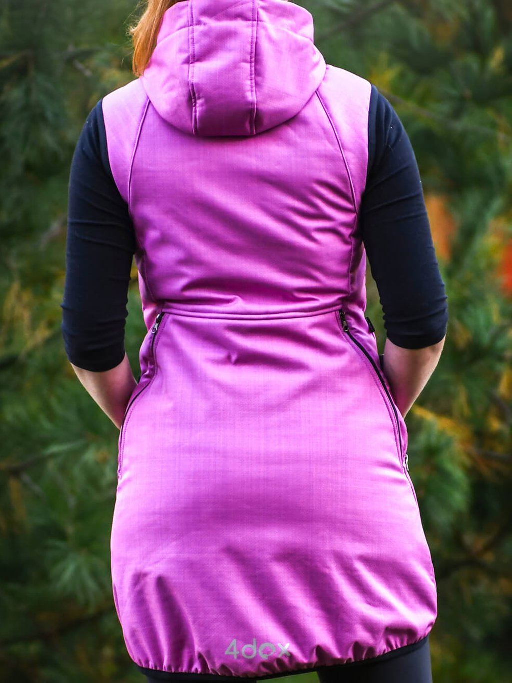 Training long winter vest - lilac 4dox