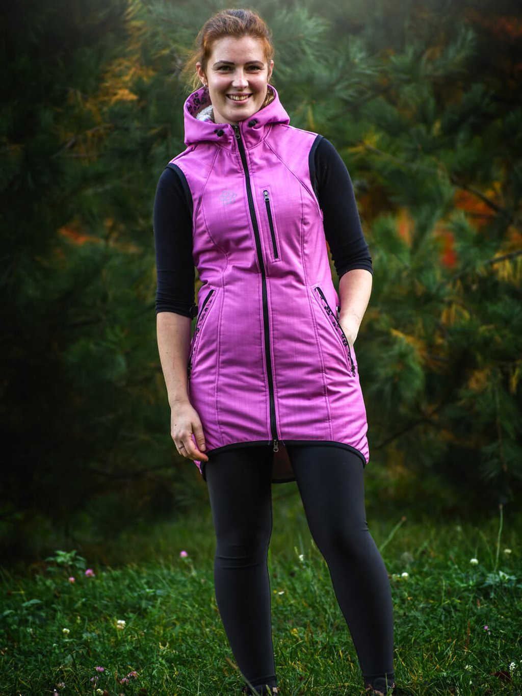 Training long winter vest - lilac 4dox