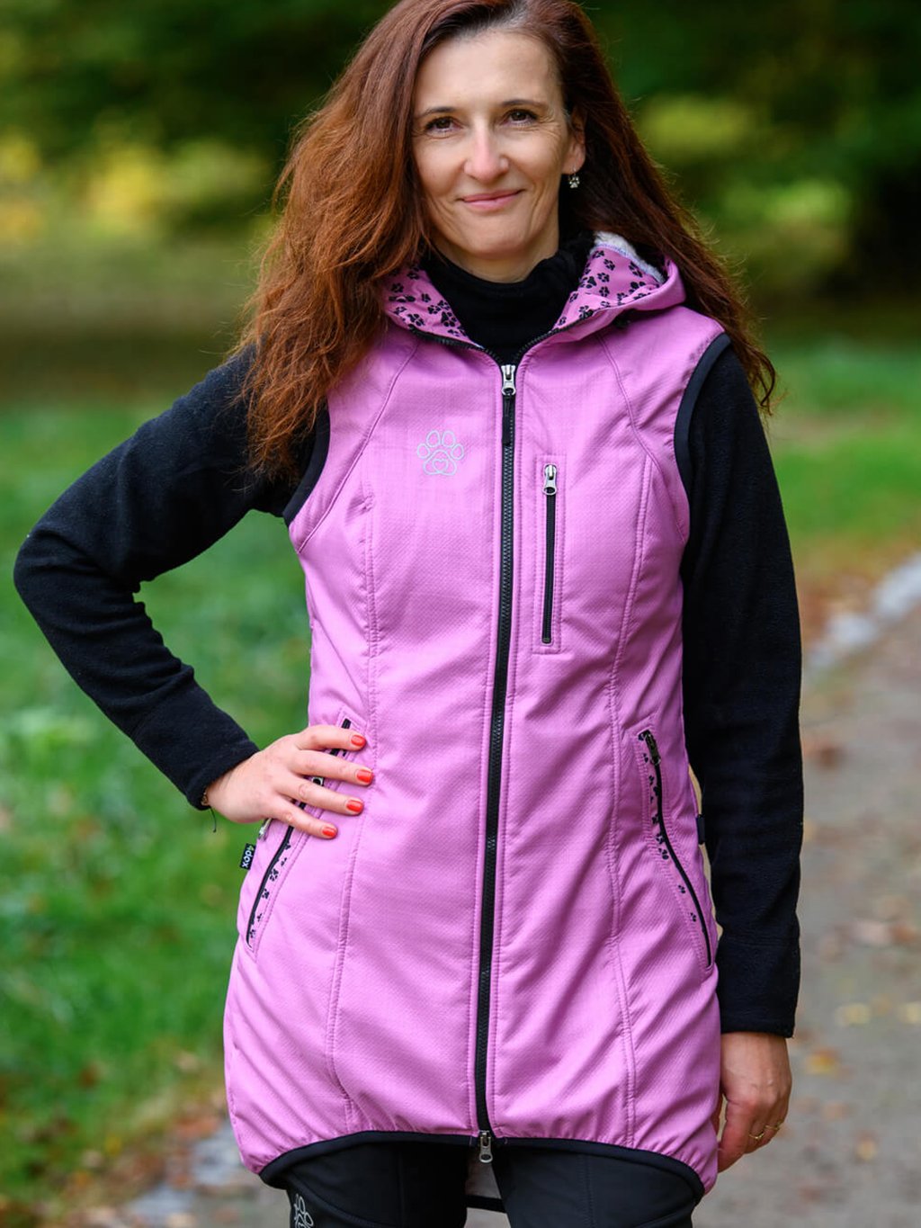 Lange bodywarmer winter - lila 4dox