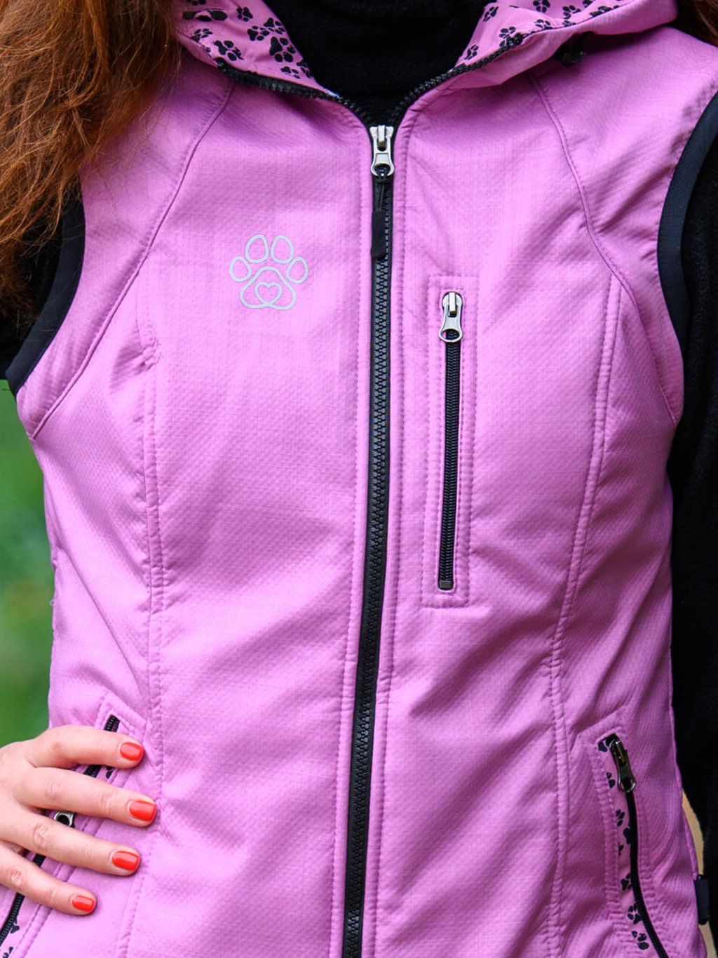 Training long winter vest - lilac 4dox