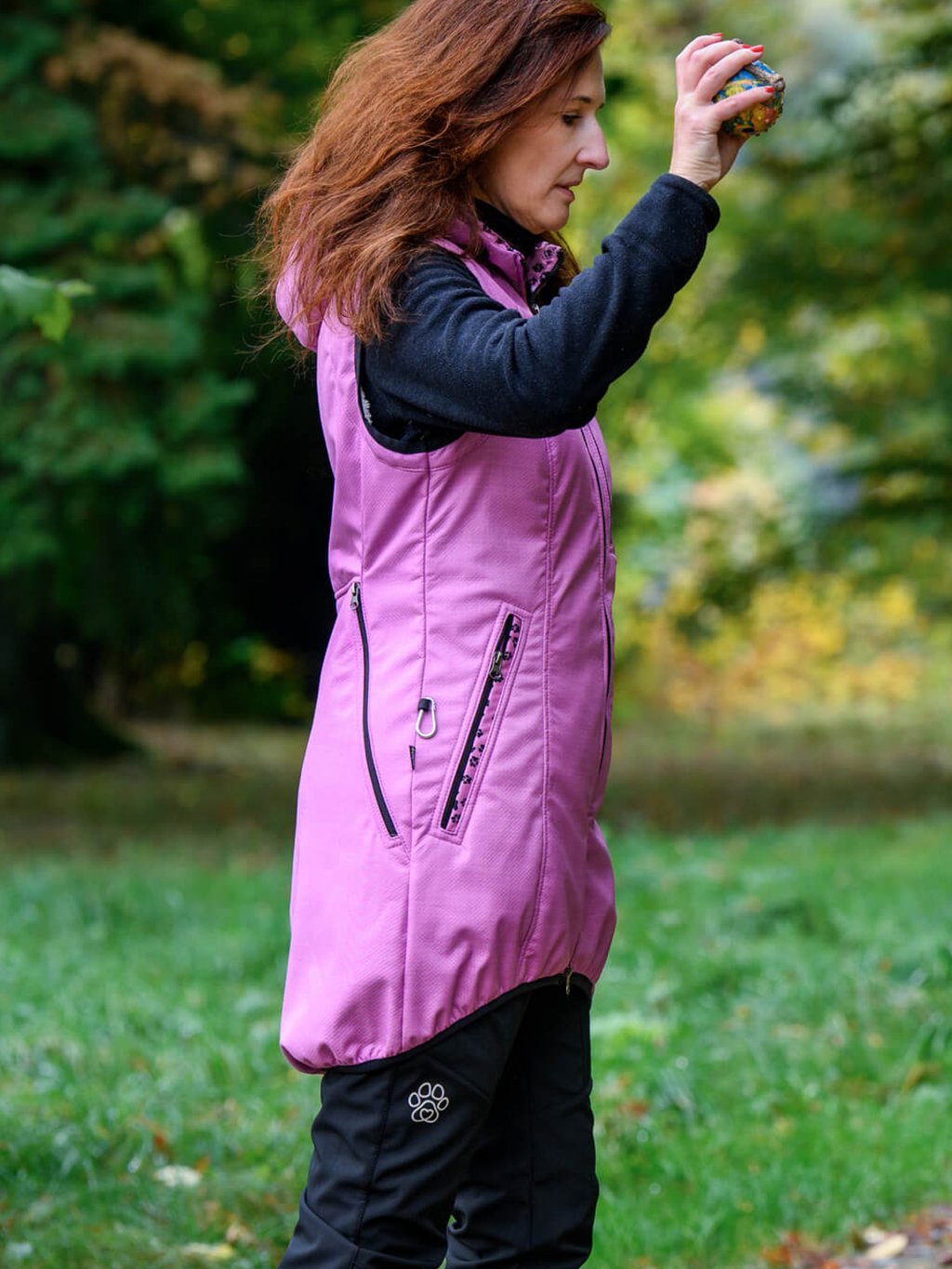 Training long winter vest - lilac 4dox