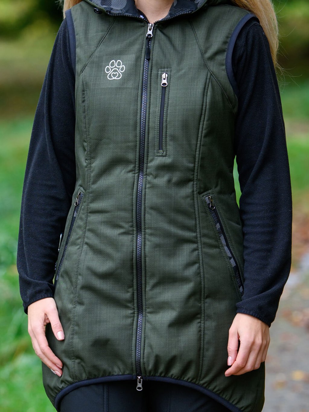 Training long winter vest - olive 4dox