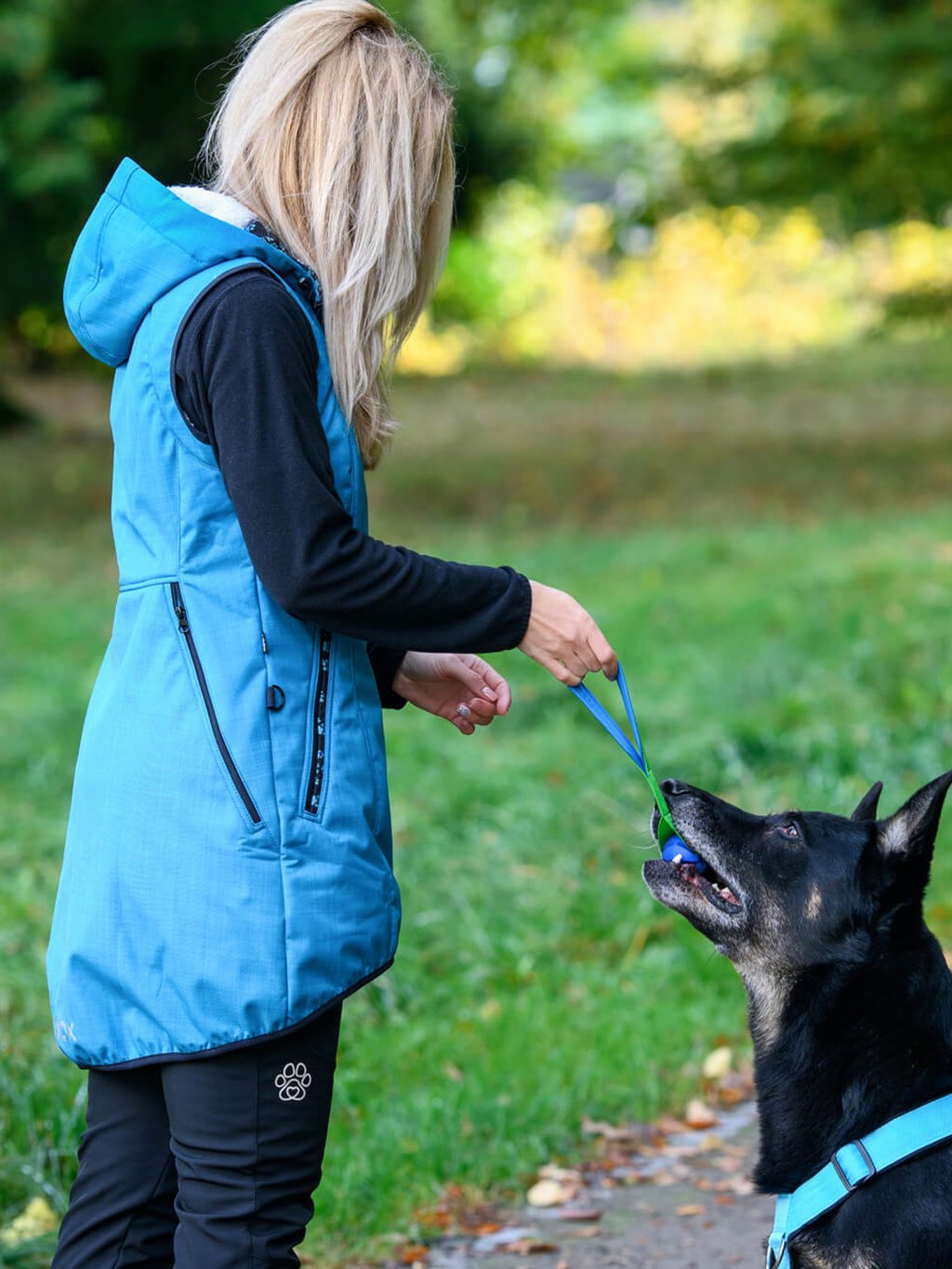 Training long winter vest - turquoise 4dox