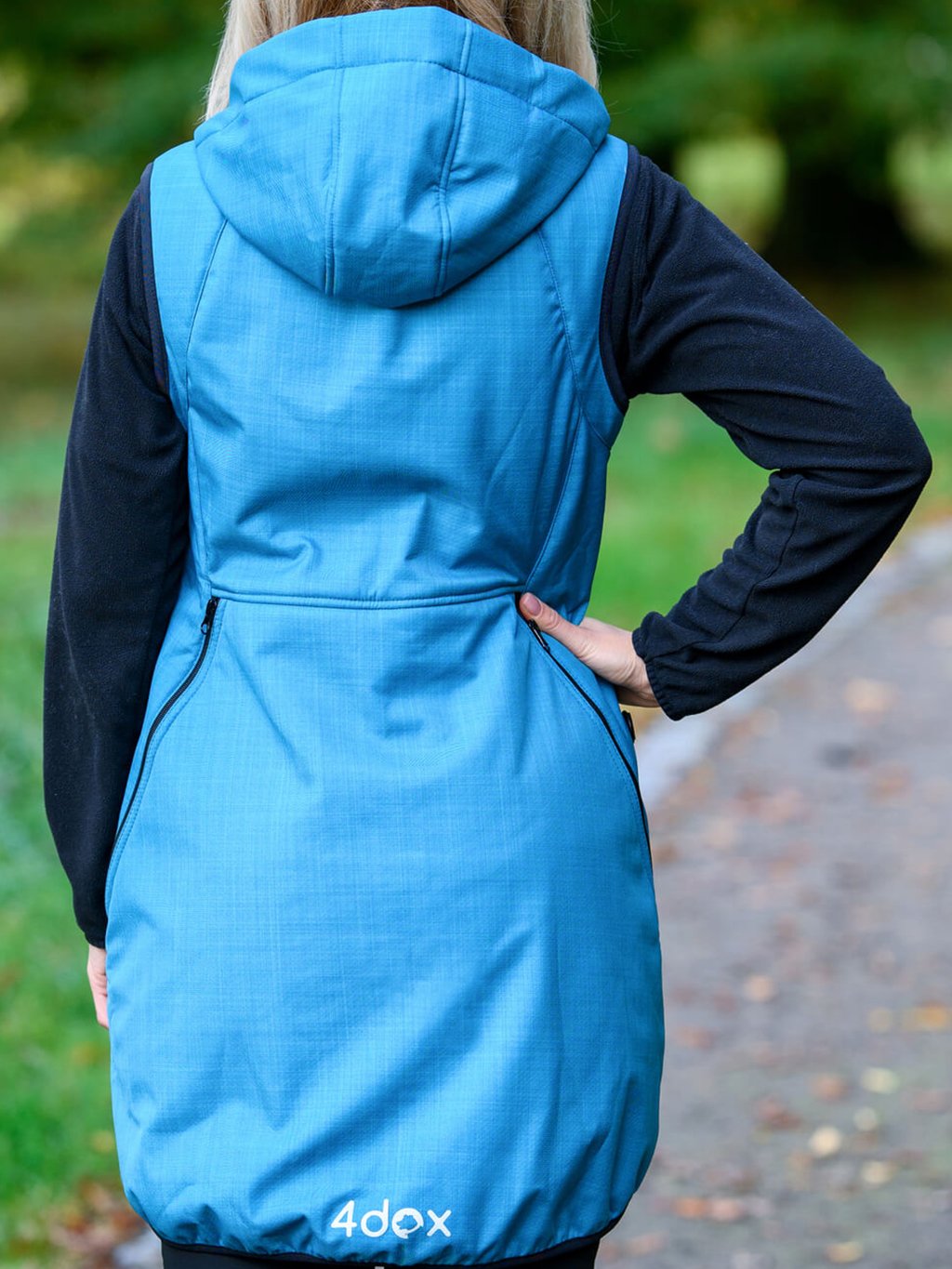 Training long winter vest - turquoise 4dox