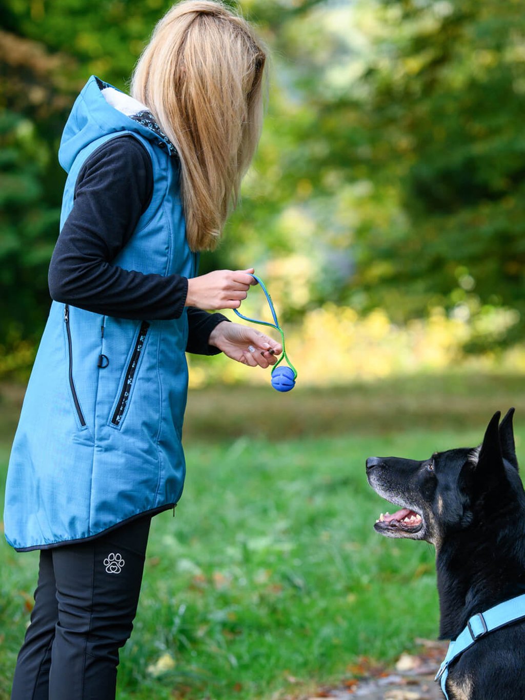 Training long winter vest - turquoise 4dox