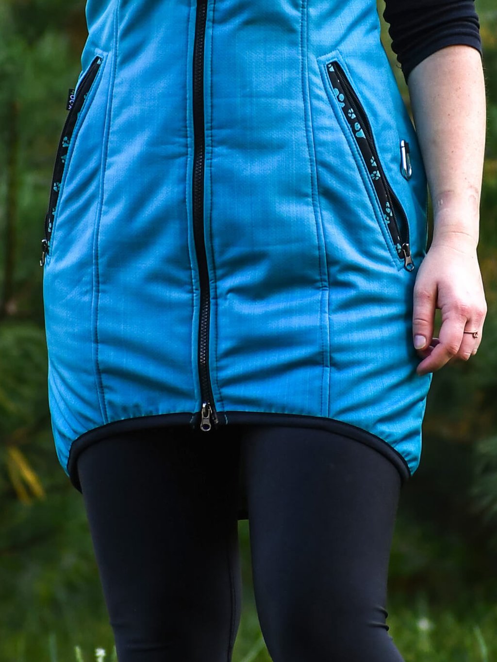 Training long winter vest - turquoise 4dox