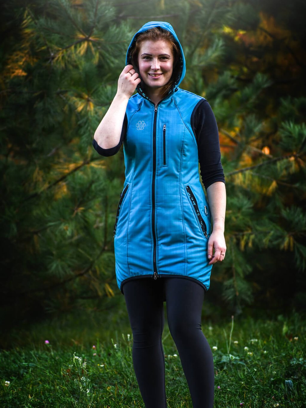 Lange bodywarmer winter - turquoise 4dox