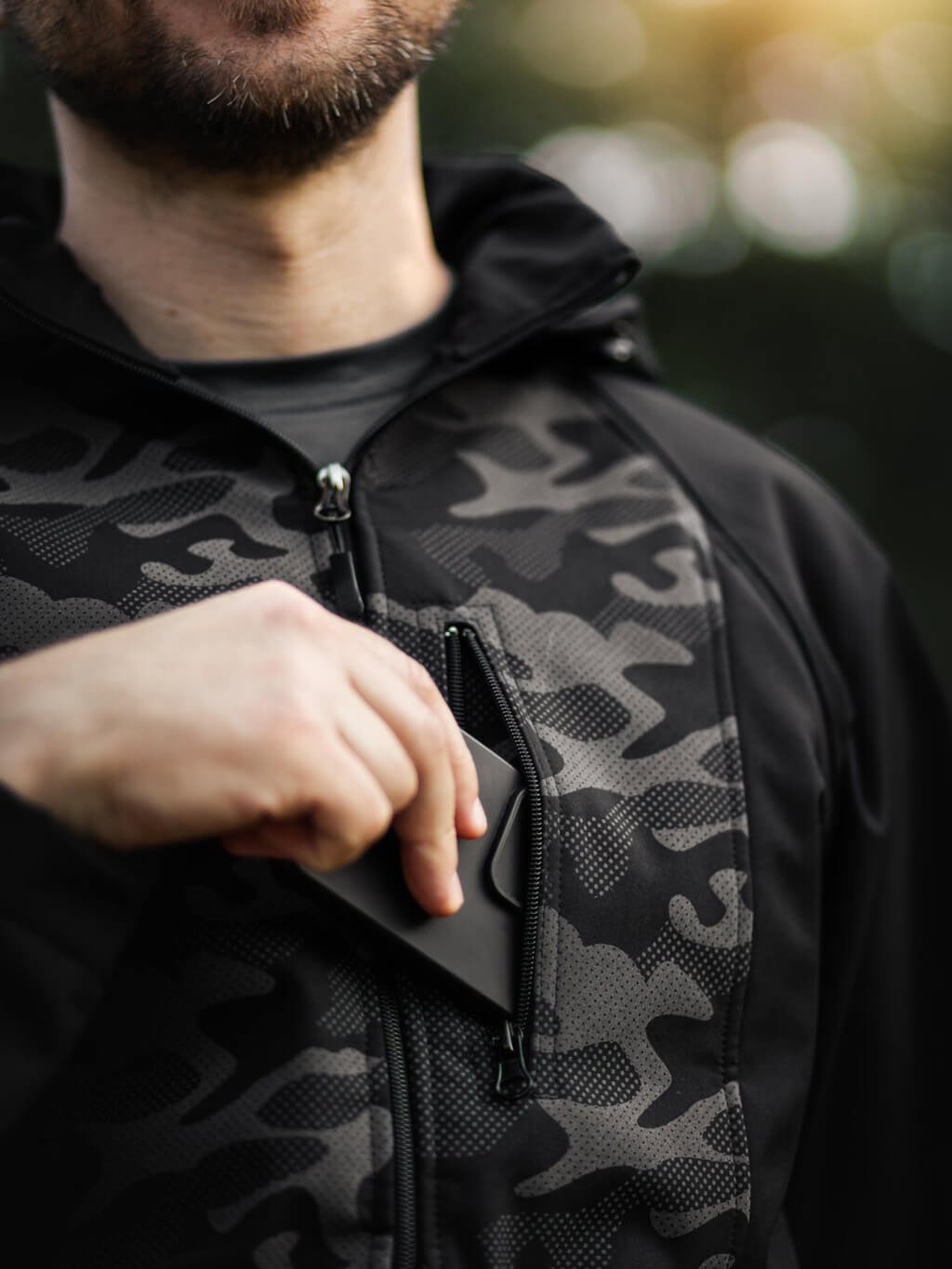 Heren trainingsjas 2-in-1 reflecterend camouflage 4dox