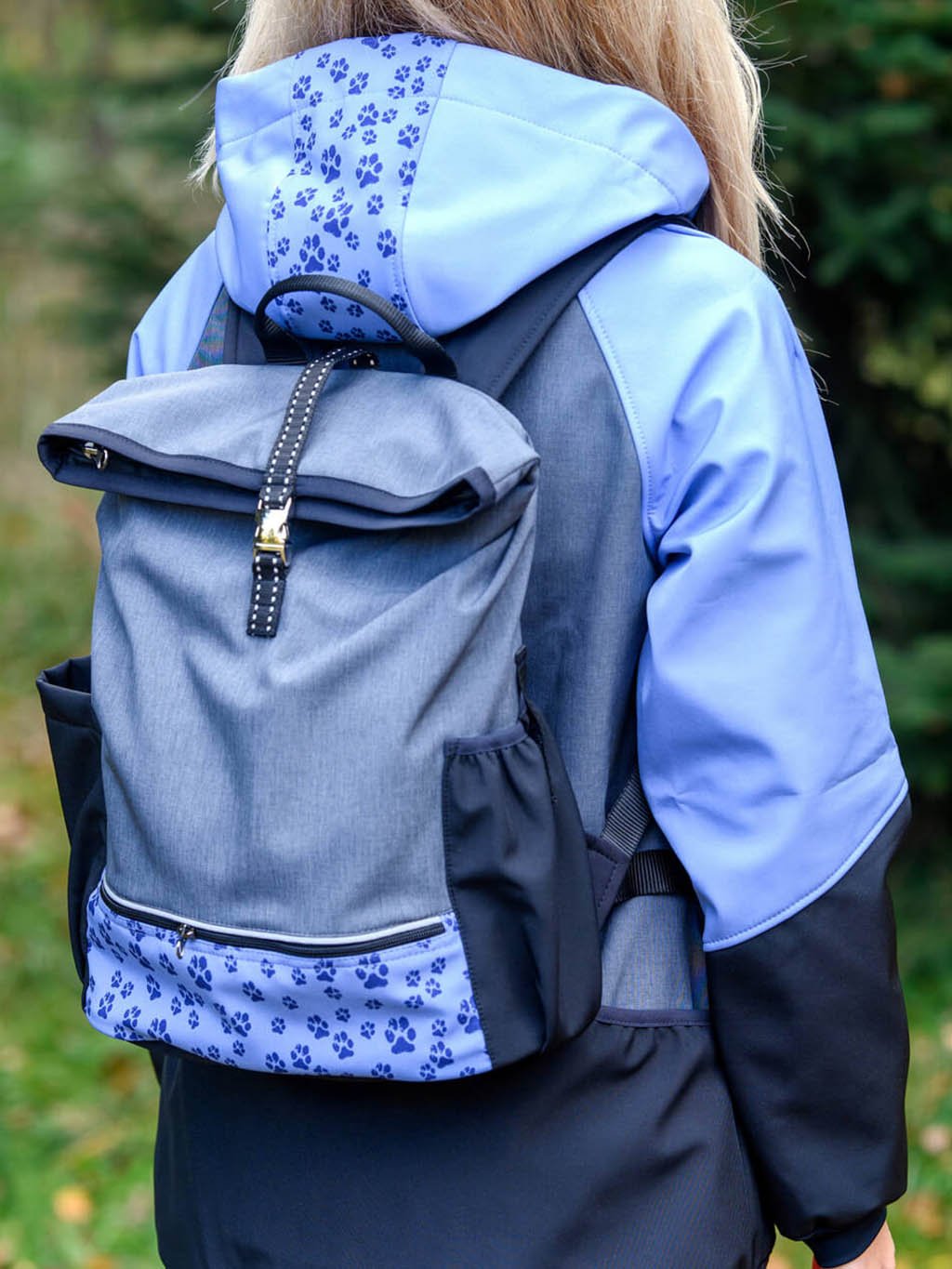 Training backpack PERIWINKLE with top zipper 4dox