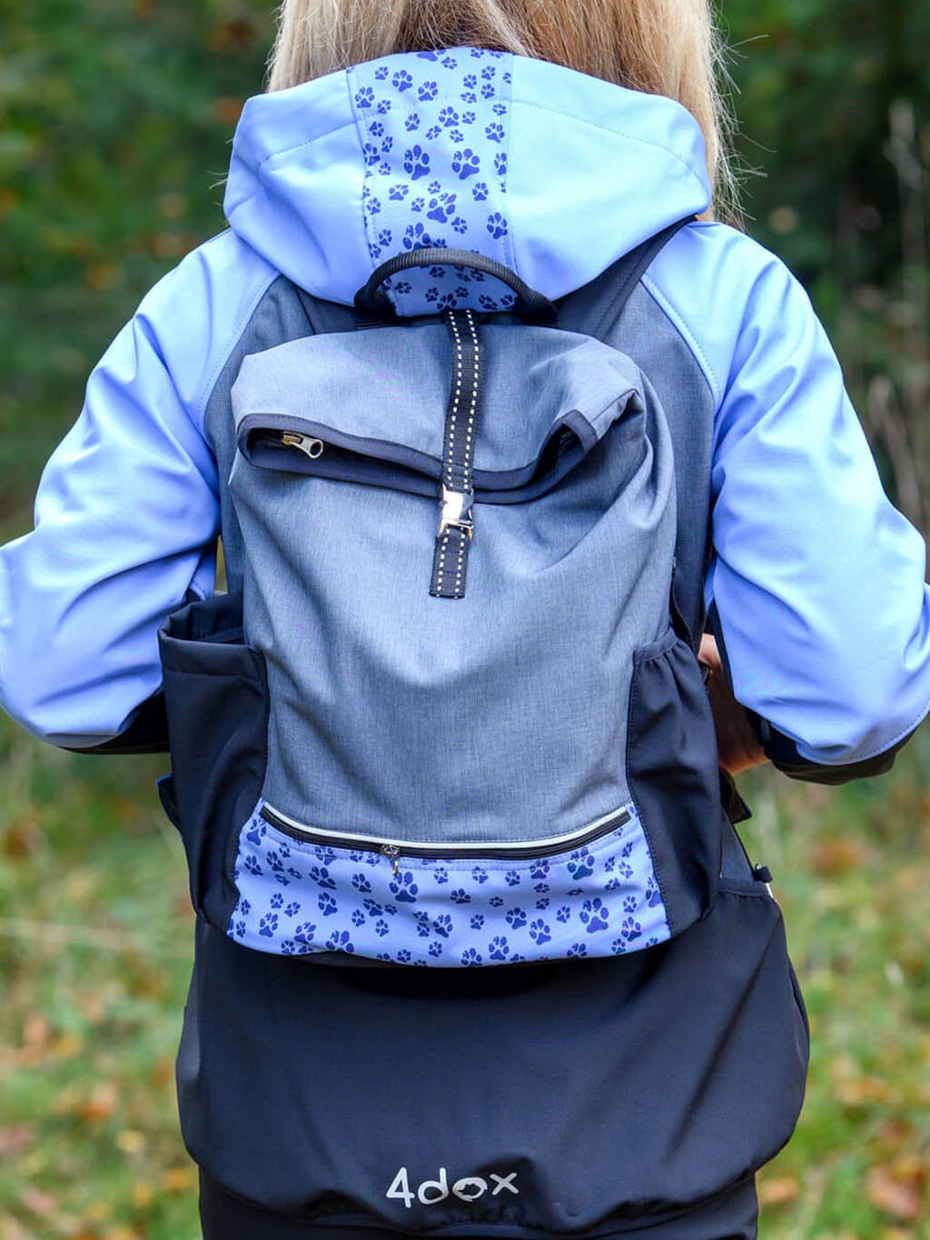 Training backpack PERIWINKLE with top zipper 4dox