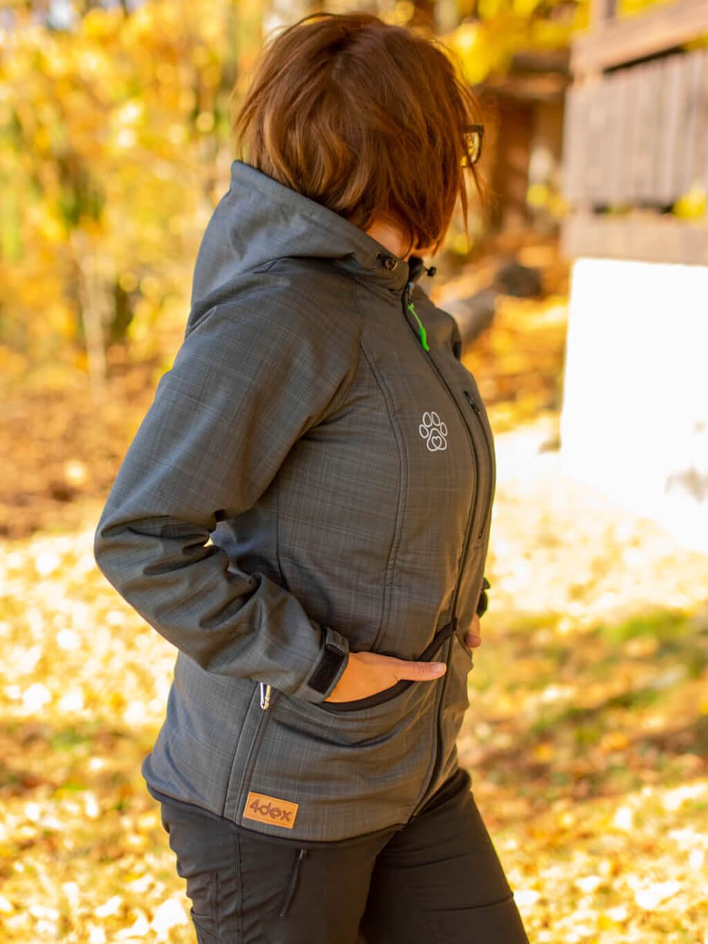 Women's winter jacket striped anthracite