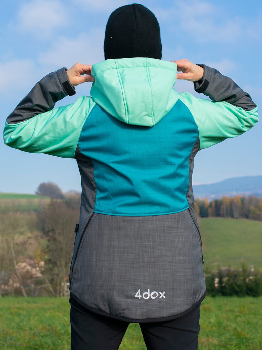 Dames winter trainingsjas mint/turquoise 4dox