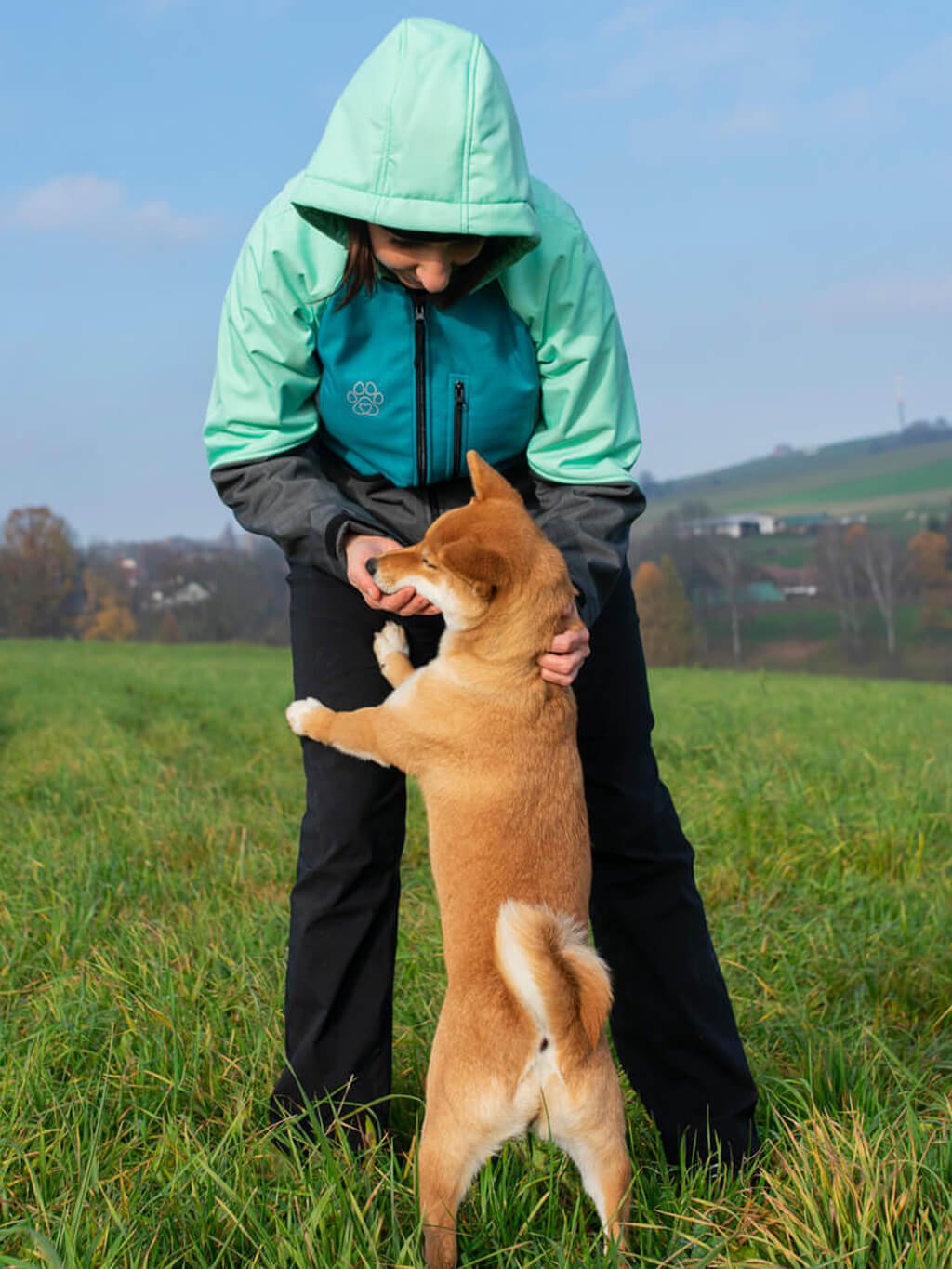 Dames winter trainingsjas mint/turquoise 4dox