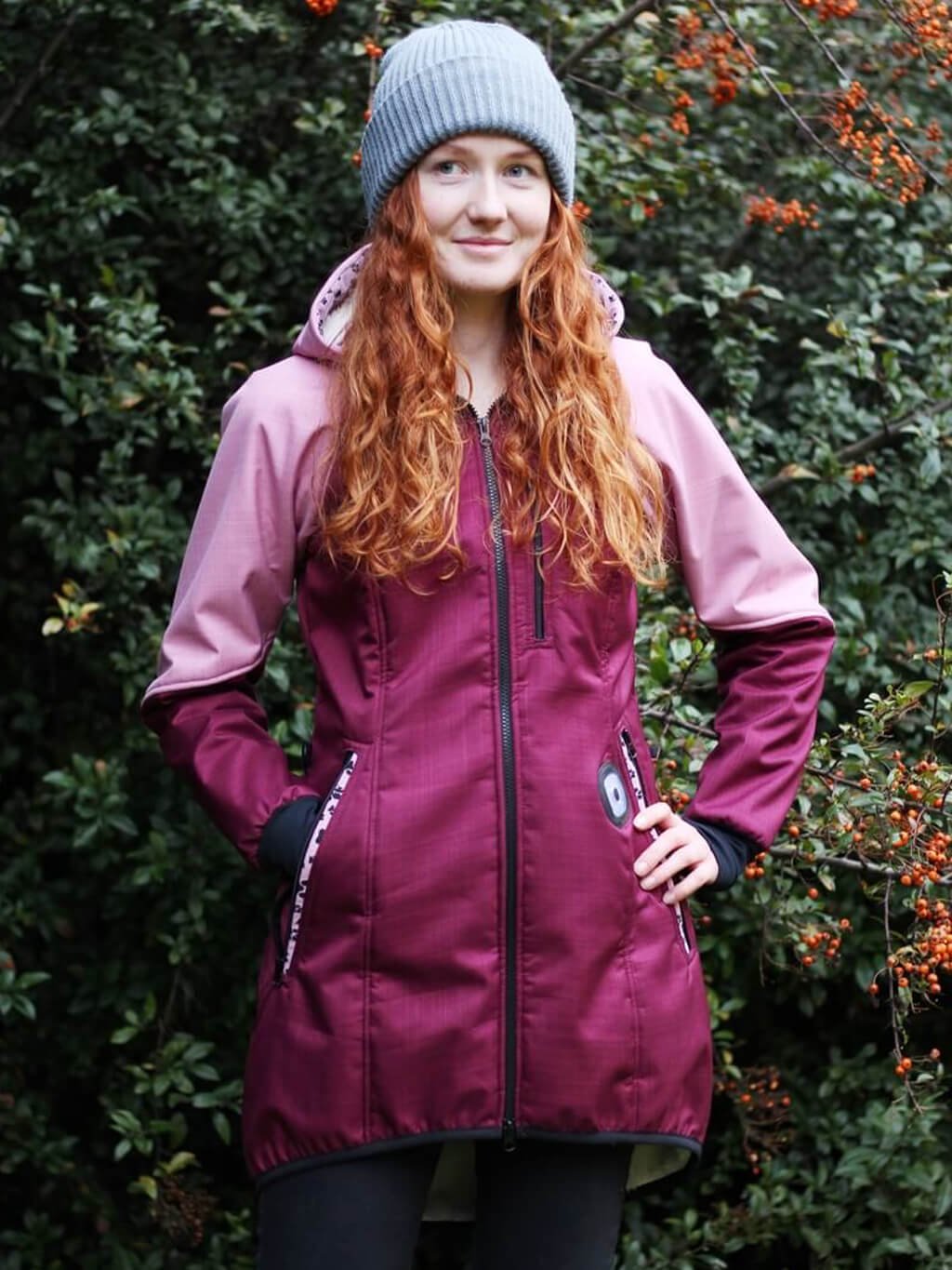 Women's winter coat - burgundy