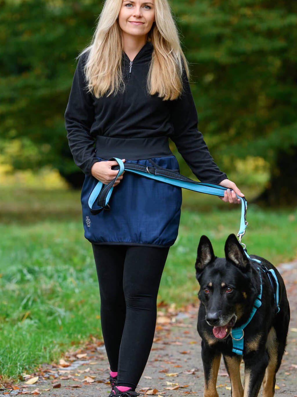 winter skirt 4dox blueberry with reflective paw