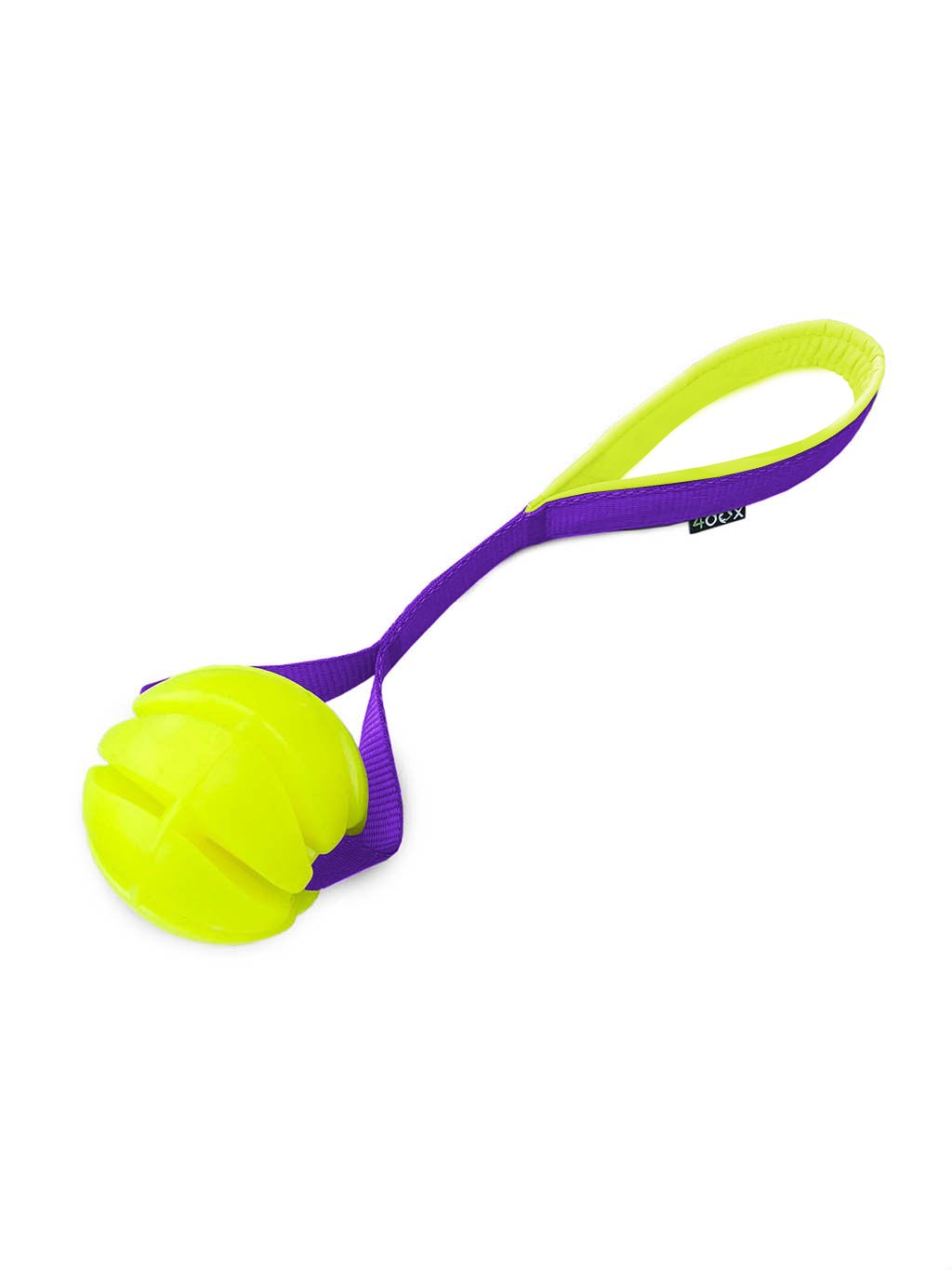 Yellow floating ball 6 cm with purple handle 4dox