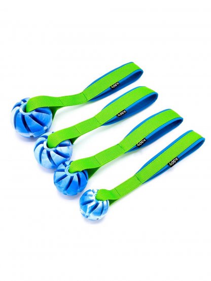 Blauw drijvend balletje 5 cm met handvat 4dox 2