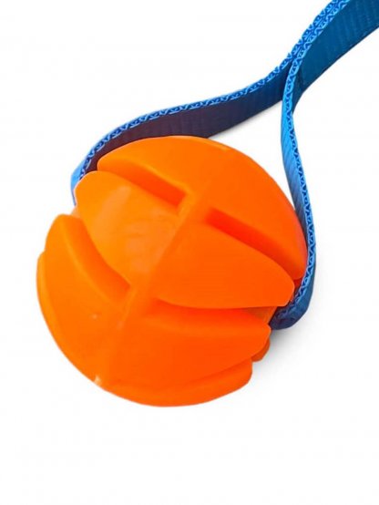 Oranje drijvende bal 4 cm met pootafdruk handvat 4dox 2