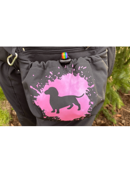 Treatbag  2in1 pink Dachshund short-haired J1 sale 2