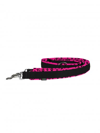 switching leash - pink with paws