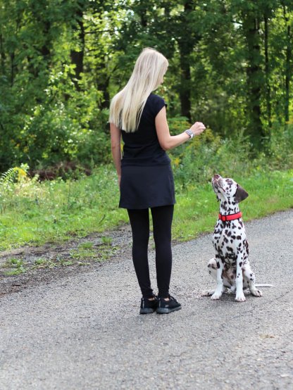 Skirt-leggings black with reflective paw 2