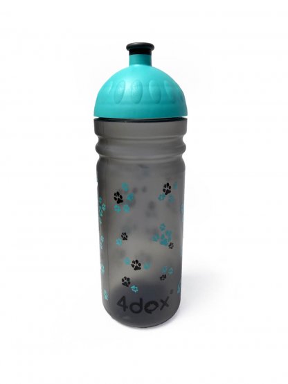 "Fles met pootafdrukken turquoise 4dox"