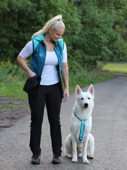 Women's training jacket 2 in 1 turquoise 2