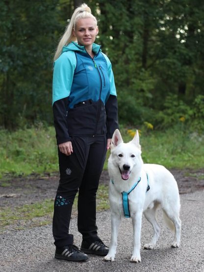 Women's training jacket 2 in 1 turquoise