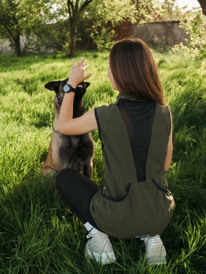 Dames Mesh zomer bodywarmer 4dox - olijf 2