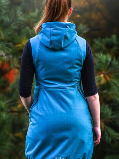 Training long winter vest - turquoise 4dox